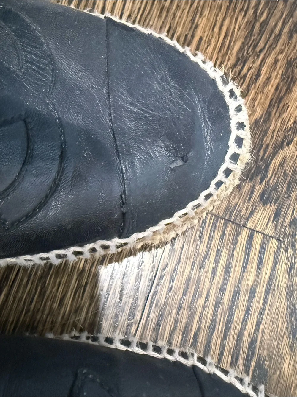 CHANEL Black Leather Espadrilles with Interlocking CC